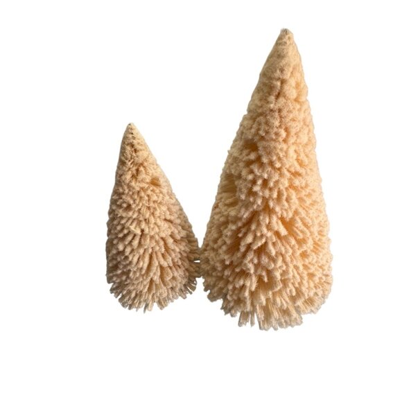 Bethany Lowe Bottle Brush Trees 12" & 9.5" Set Folk Art Christmas - Picture 2 of 7